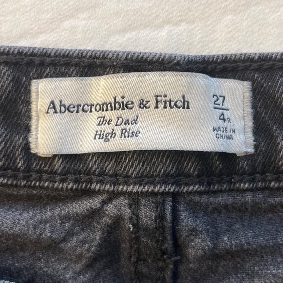 Abercrombie The Dad High Rise Jean in Black Wash - Picture 2 of 6